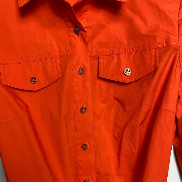 Tory Burch Orange Summer Dress with Gold Detailing - Picture 5 of 7